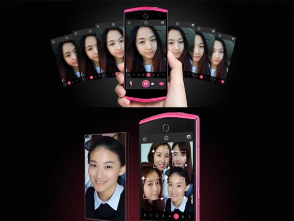 自分を美しく撮影できるアプリも搭載。